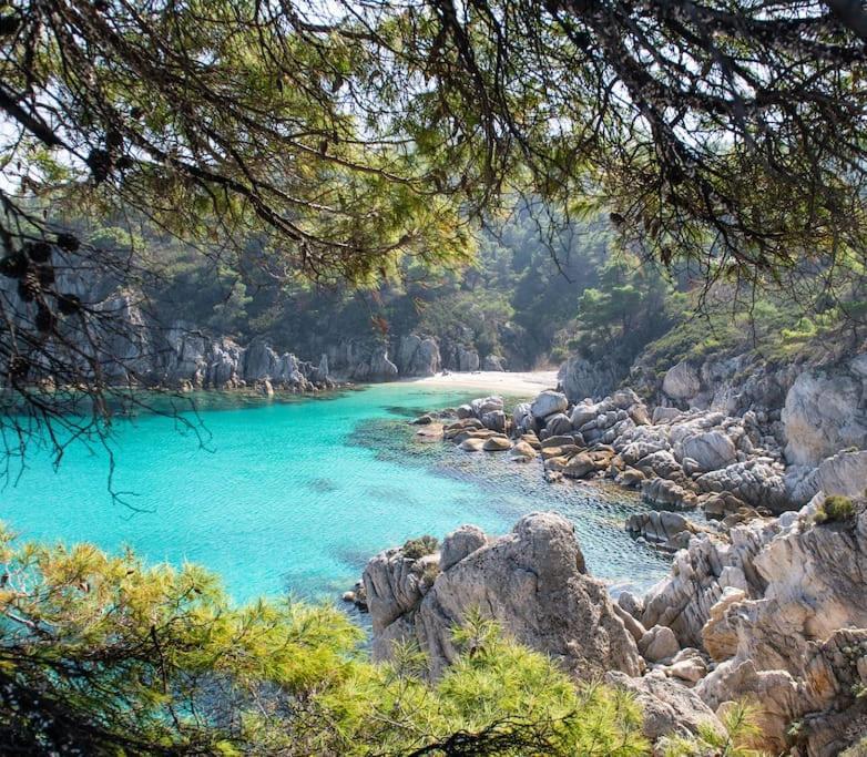 Traditionelles Appartement Athos Shadow Am Meer Paralia Sikias Экстерьер фото